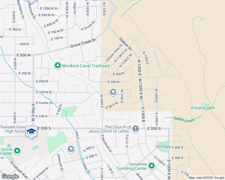 map of restaurants, bars, coffee shops, grocery stores, and more near 195 North in Pleasant Grove