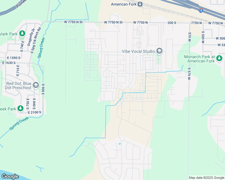 map of restaurants, bars, coffee shops, grocery stores, and more near 1024 West 570 South in American Fork