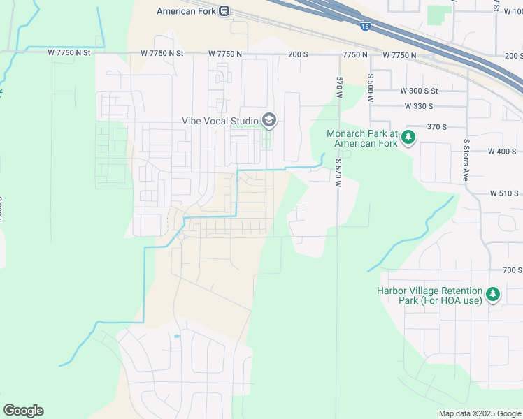 map of restaurants, bars, coffee shops, grocery stores, and more near 733 West 540 South in American Fork