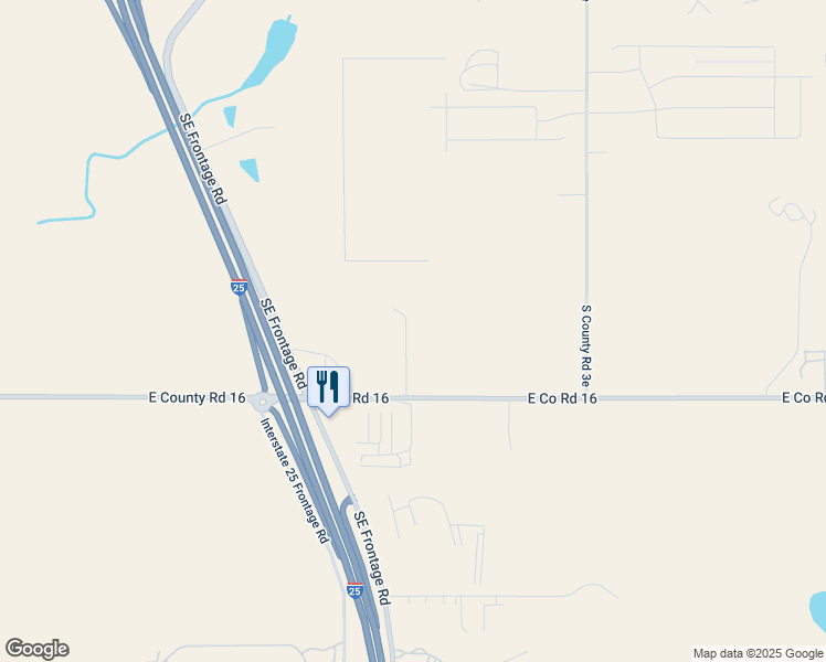 map of restaurants, bars, coffee shops, grocery stores, and more near 6683 East Co Road 16 in Johnstown