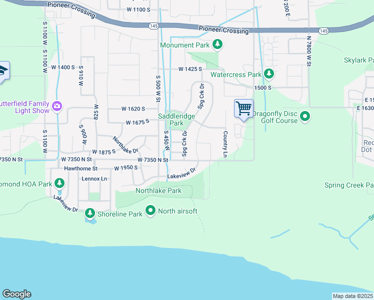 map of restaurants, bars, coffee shops, grocery stores, and more near 1837 Spring Creek Drive in Lehi