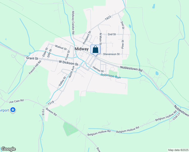 map of restaurants, bars, coffee shops, grocery stores, and more near in Midway