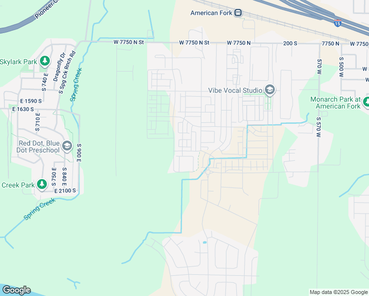 map of restaurants, bars, coffee shops, grocery stores, and more near 6820 West 7333 North in American Fork