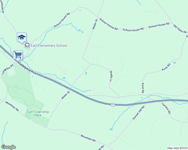 map of restaurants, bars, coffee shops, grocery stores, and more near 80 Shady Lane in Boyertown