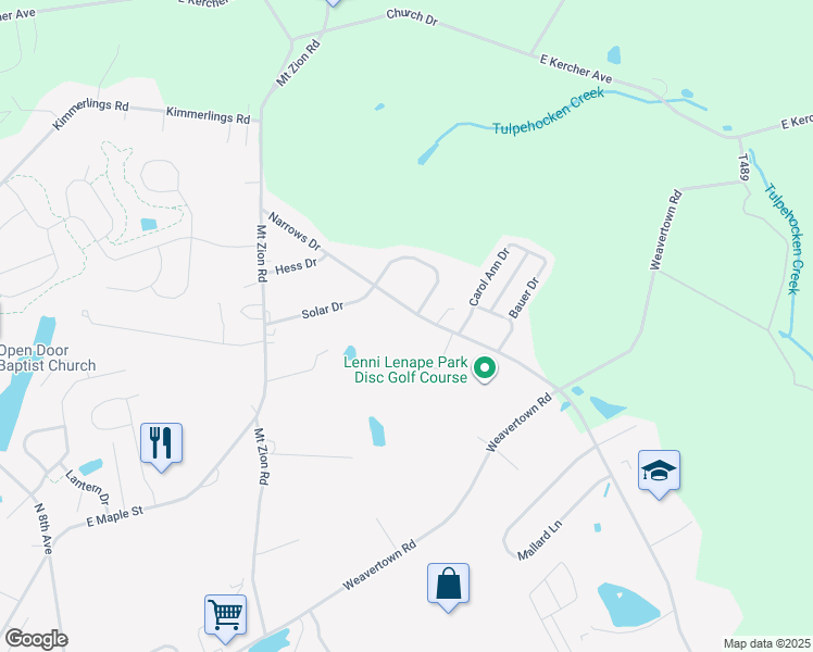 map of restaurants, bars, coffee shops, grocery stores, and more near 1004 Cider Lane in Lebanon