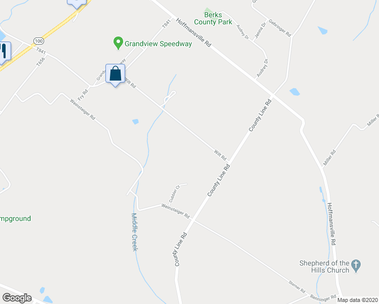 map of restaurants, bars, coffee shops, grocery stores, and more near 34 Wilt Road in Bechtelsville