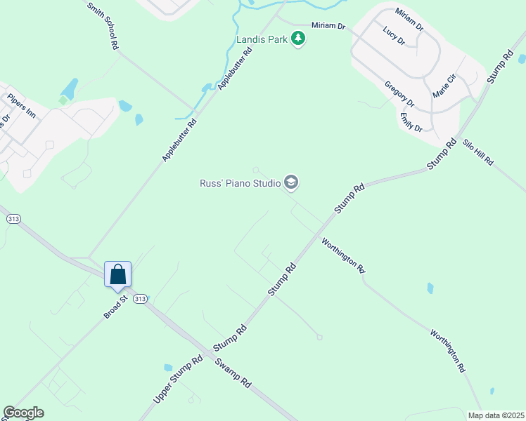 map of restaurants, bars, coffee shops, grocery stores, and more near 3789 Stump Road in Doylestown