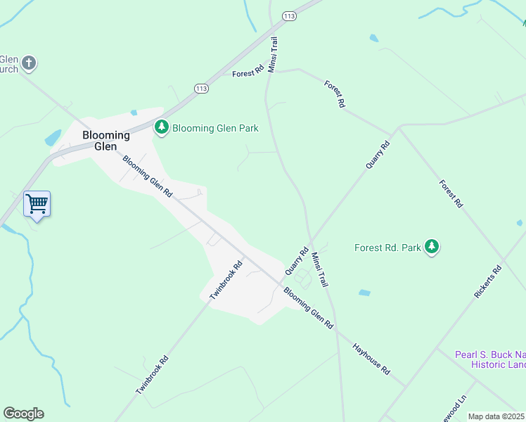 map of restaurants, bars, coffee shops, grocery stores, and more near 850 Minsi Trail in Perkasie