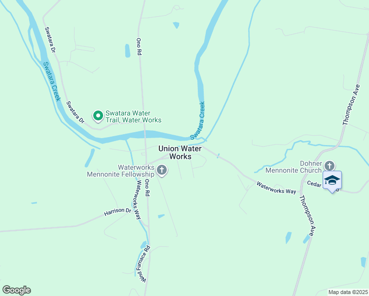 map of restaurants, bars, coffee shops, grocery stores, and more near 3014 Waterworks Way in Lebanon