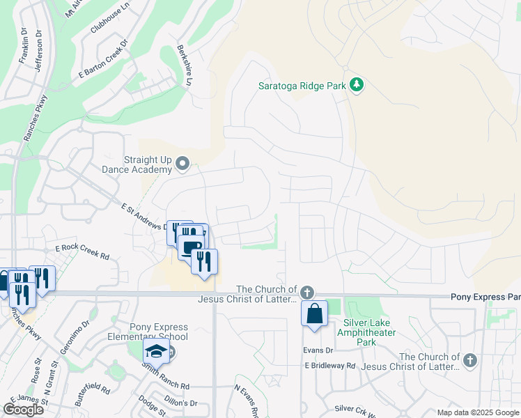 map of restaurants, bars, coffee shops, grocery stores, and more near 4315 East Tivon Lane in Eagle Mountain