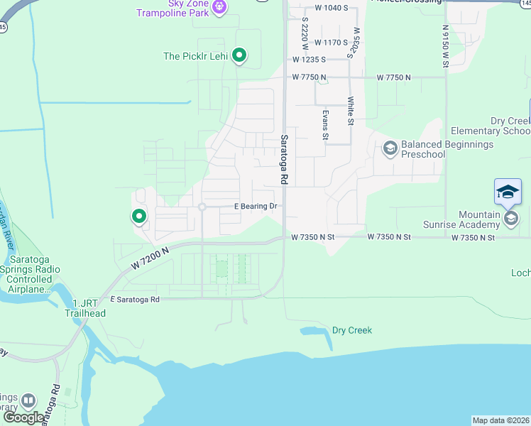 map of restaurants, bars, coffee shops, grocery stores, and more near 212 Offshore Court in Lehi