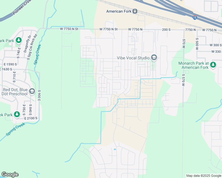 map of restaurants, bars, coffee shops, grocery stores, and more near 6820 West 7333 North in American Fork