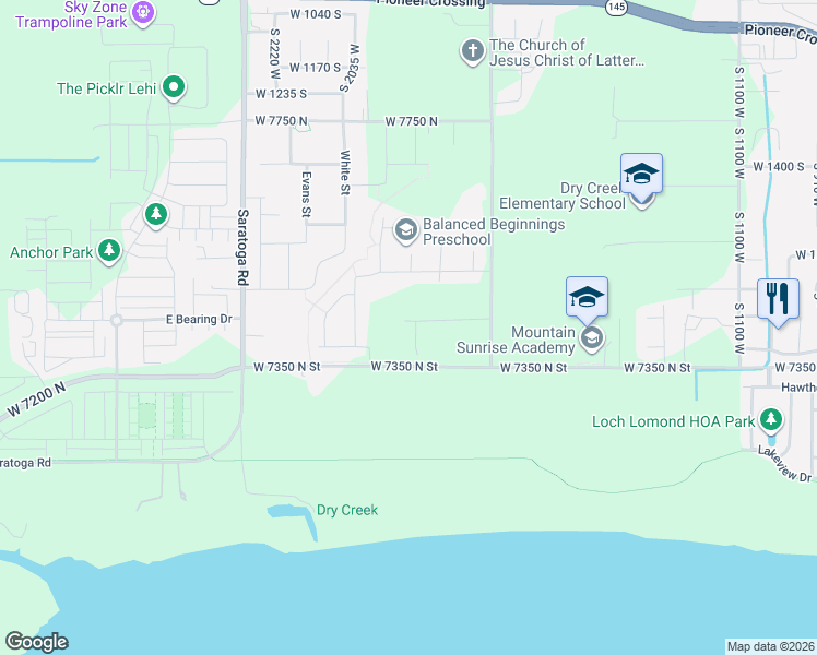 map of restaurants, bars, coffee shops, grocery stores, and more near 211 North Mia Cove in Saratoga Springs