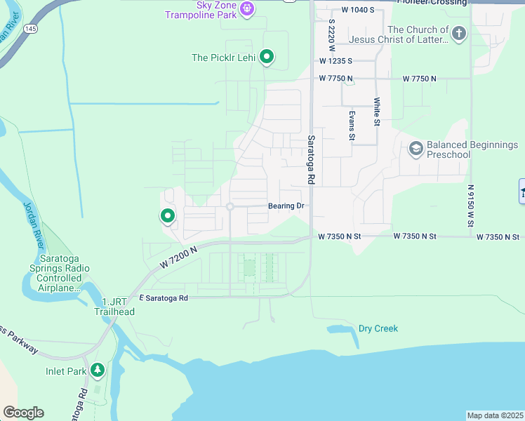 map of restaurants, bars, coffee shops, grocery stores, and more near 1112 East Yard Row in Lehi