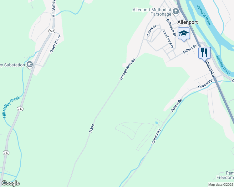 map of restaurants, bars, coffee shops, grocery stores, and more near 14419 Wrangletown Road in Mount Union