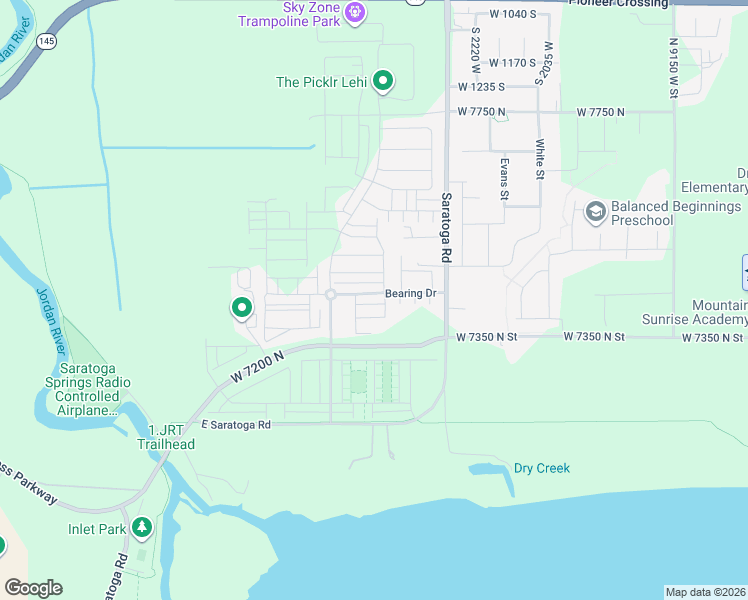 map of restaurants, bars, coffee shops, grocery stores, and more near 1106 East Yard Row in Saratoga Springs