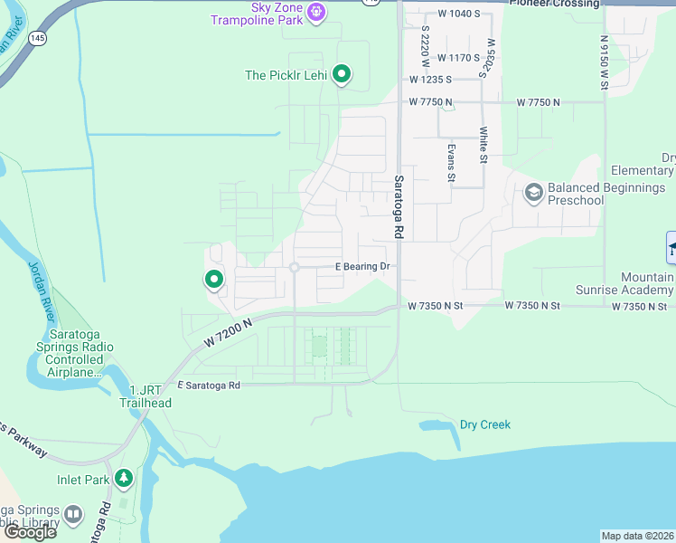 map of restaurants, bars, coffee shops, grocery stores, and more near 1114 East Yard Row in Lehi
