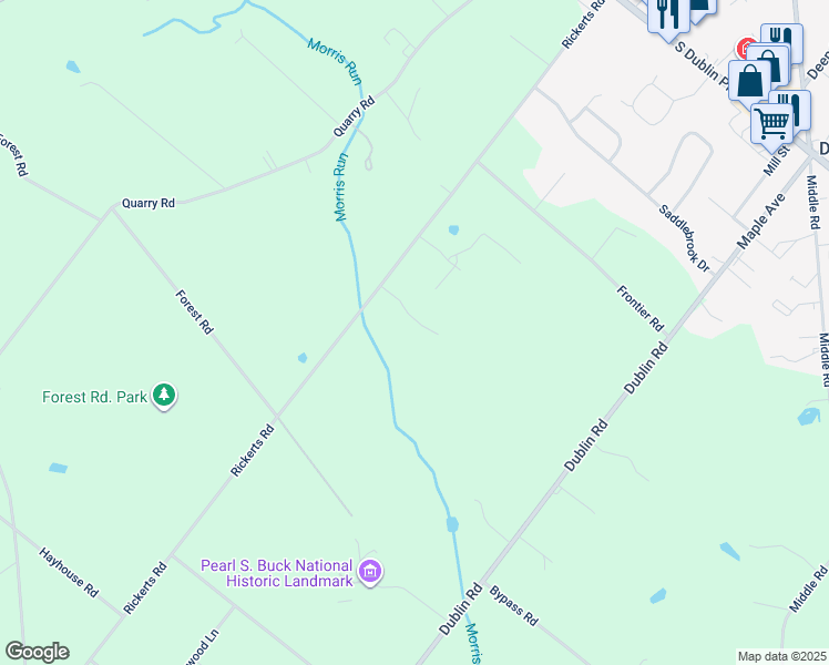map of restaurants, bars, coffee shops, grocery stores, and more near 4 Kristine Lane in Perkasie