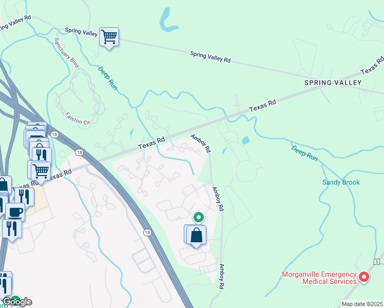 map of restaurants, bars, coffee shops, grocery stores, and more near 75 Culford Place in Marlboro Township