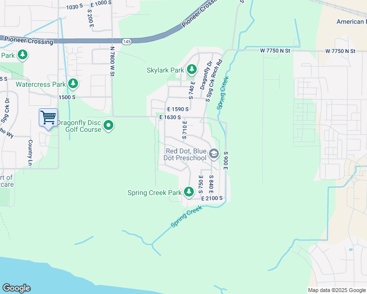 map of restaurants, bars, coffee shops, grocery stores, and more near 708 Sandhill Ct in Lehi