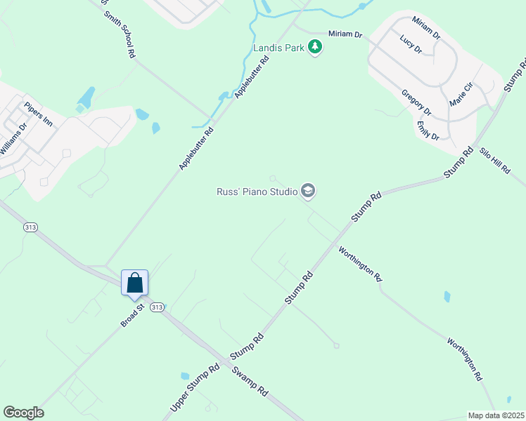 map of restaurants, bars, coffee shops, grocery stores, and more near 3789 Stump Road in Doylestown