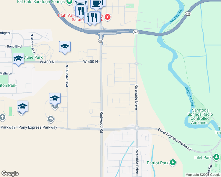 map of restaurants, bars, coffee shops, grocery stores, and more near 57 East Broadway Drive in Saratoga Springs