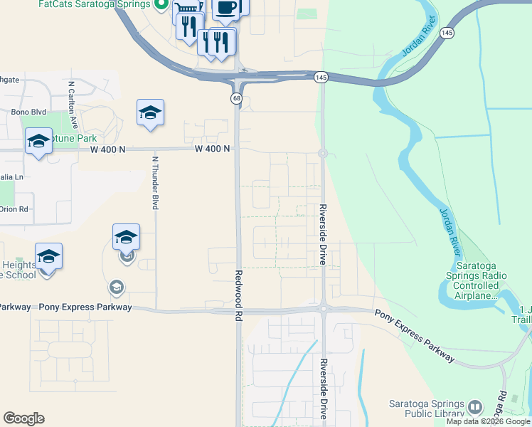 map of restaurants, bars, coffee shops, grocery stores, and more near 1766 Range Road in Saratoga Springs