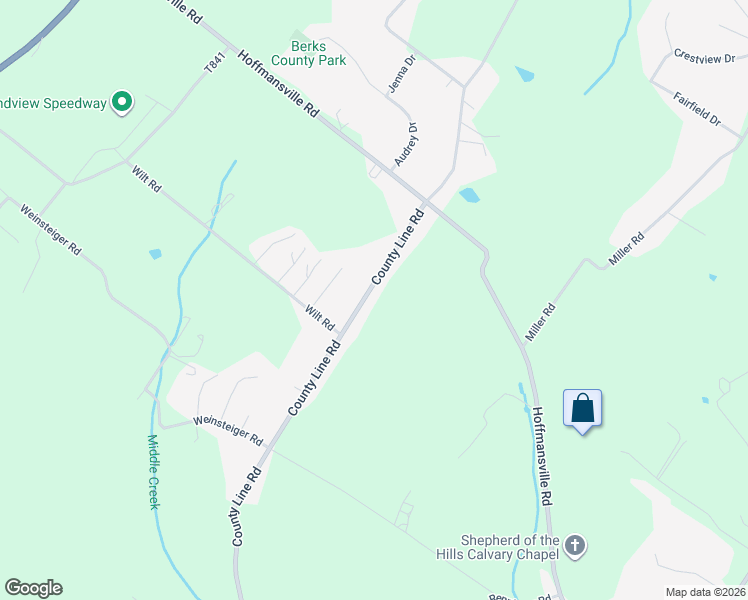 map of restaurants, bars, coffee shops, grocery stores, and more near 1702 County Line Road in Bechtelsville