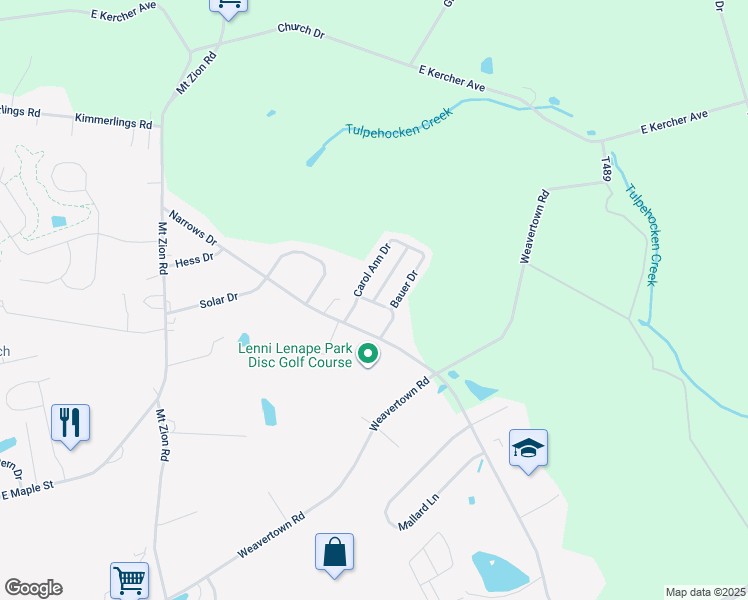 map of restaurants, bars, coffee shops, grocery stores, and more near 46 Carol Ann Drive in Lebanon