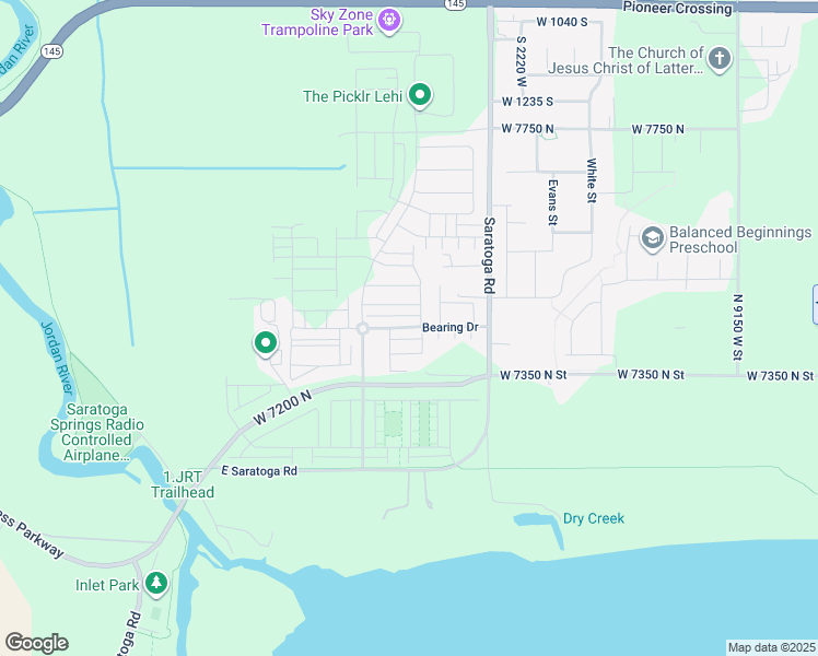 map of restaurants, bars, coffee shops, grocery stores, and more near 1113 East Bearing Drive in Lehi