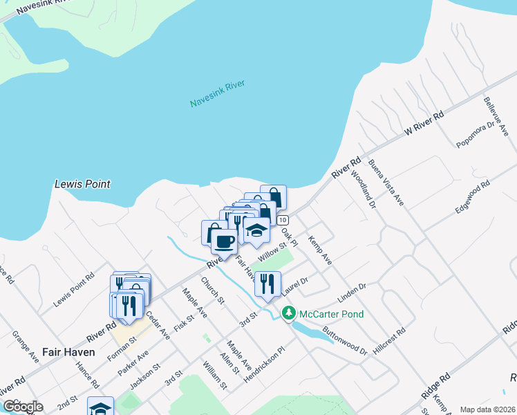map of restaurants, bars, coffee shops, grocery stores, and more near 28A Gillespie Ave in Fair Haven