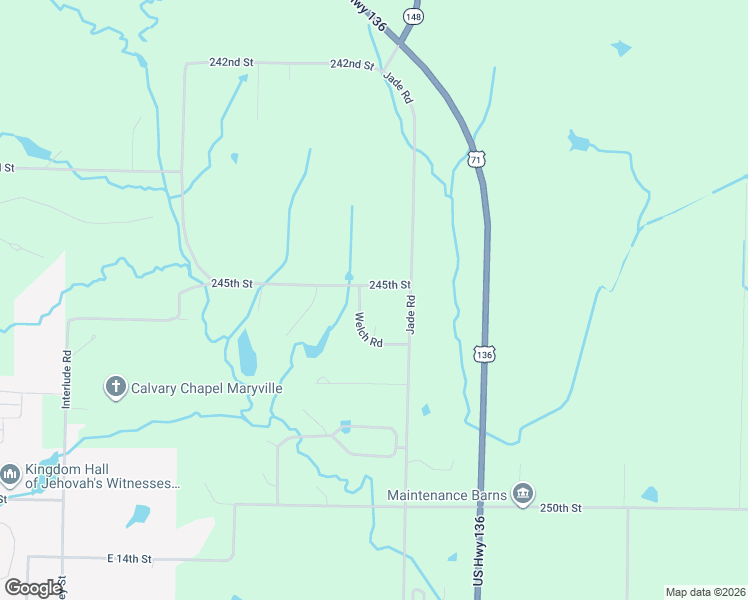 map of restaurants, bars, coffee shops, grocery stores, and more near 24401-24511 Welch Road in Maryville
