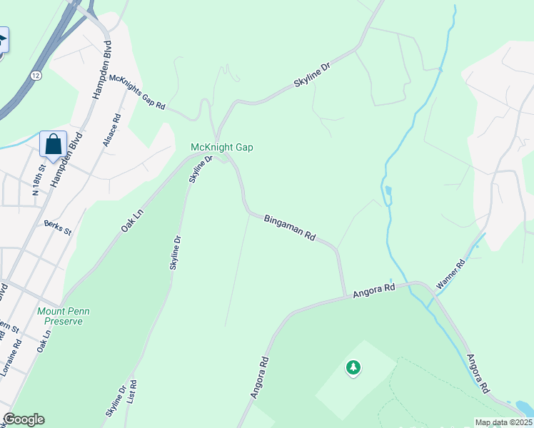 map of restaurants, bars, coffee shops, grocery stores, and more near 132 Bingaman Road in Reading