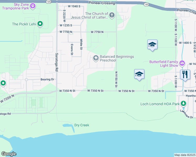 map of restaurants, bars, coffee shops, grocery stores, and more near 1526 East Livi Lane in Saratoga Springs