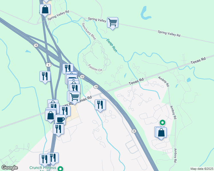 map of restaurants, bars, coffee shops, grocery stores, and more near 370 Mayfair Place in Marlboro