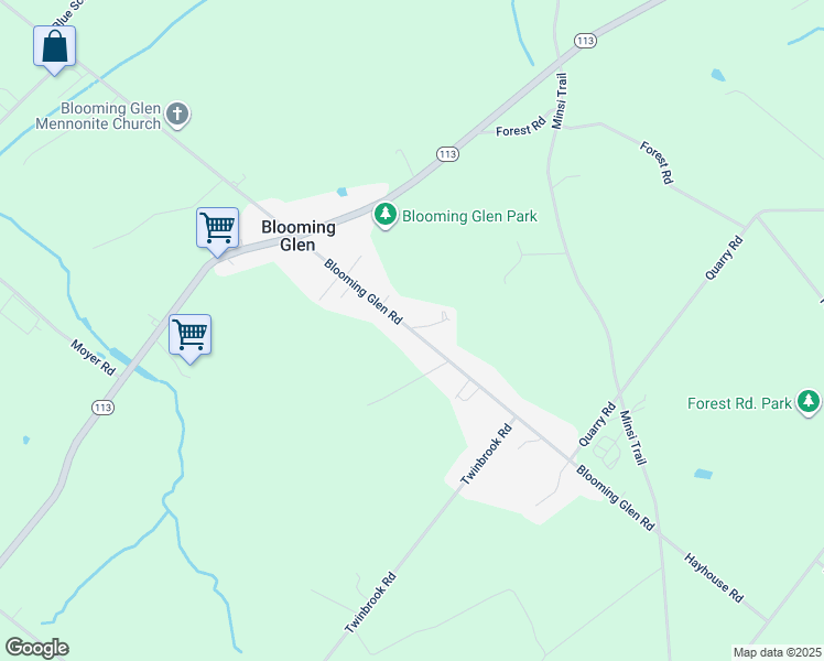 map of restaurants, bars, coffee shops, grocery stores, and more near 839 Blooming Glen Road in Perkasie