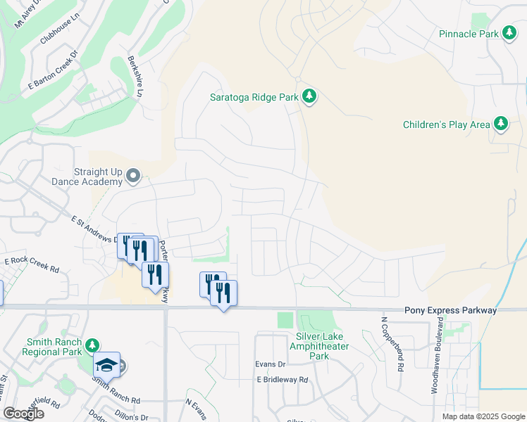 map of restaurants, bars, coffee shops, grocery stores, and more near 1758 West Newcastle Lane in Eagle Mountain