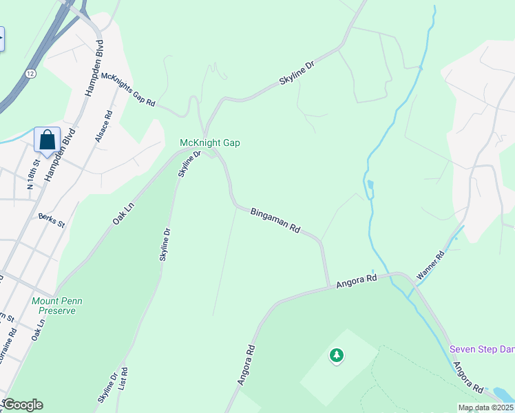 map of restaurants, bars, coffee shops, grocery stores, and more near 132 Bingaman Road in Reading