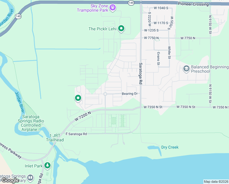 map of restaurants, bars, coffee shops, grocery stores, and more near 1089 East Bearing Drive in Saratoga Springs