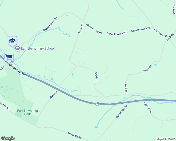 map of restaurants, bars, coffee shops, grocery stores, and more near 80 Shady Lane in Boyertown