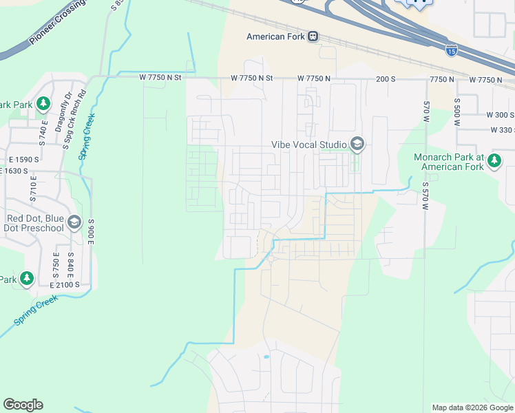 map of restaurants, bars, coffee shops, grocery stores, and more near 6820 West 7333 North in American Fork