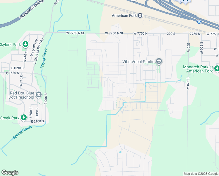 map of restaurants, bars, coffee shops, grocery stores, and more near 6820 West 7333 North in American Fork