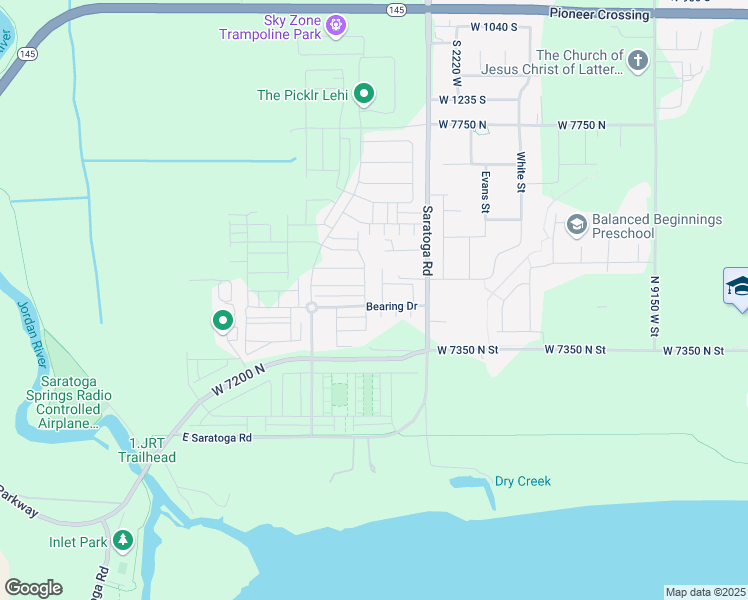 map of restaurants, bars, coffee shops, grocery stores, and more near 620 North 2375 West in Lehi