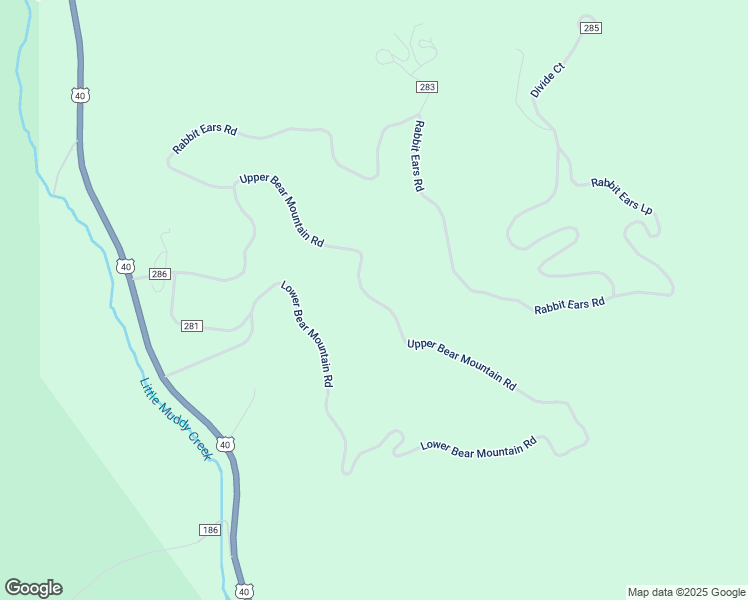 map of restaurants, bars, coffee shops, grocery stores, and more near County Road 286 in Grand County