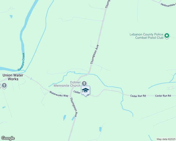 map of restaurants, bars, coffee shops, grocery stores, and more near 1741 Thompson Avenue in Lebanon