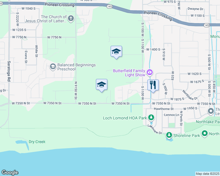 map of restaurants, bars, coffee shops, grocery stores, and more near 242 North Husker Lane in Saratoga Springs