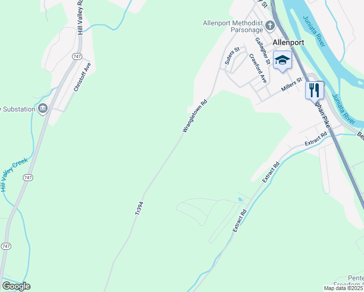 map of restaurants, bars, coffee shops, grocery stores, and more near 14419 Wrangletown Road in Mount Union