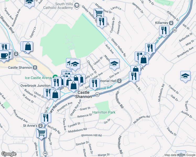 map of restaurants, bars, coffee shops, grocery stores, and more near 981 Walnut Street in Pittsburgh