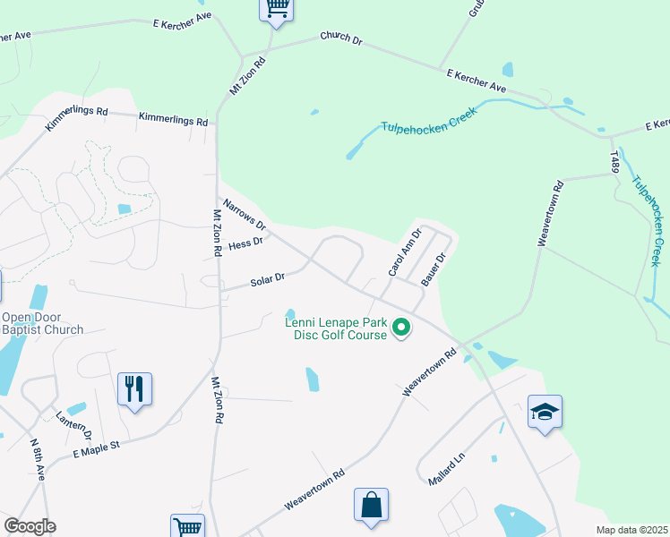 map of restaurants, bars, coffee shops, grocery stores, and more near 826 Narrows Drive in Lebanon