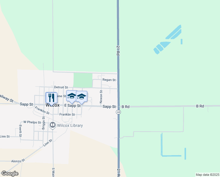map of restaurants, bars, coffee shops, grocery stores, and more near 99 John Street in Wilcox